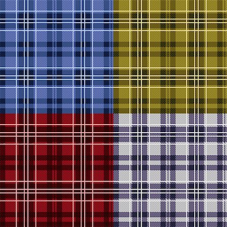 simsearch:400-07215658,k - Six seamless checkered vector tartan patterns with different tinctures Stock Photo - Budget Royalty-Free & Subscription, Code: 400-07214764