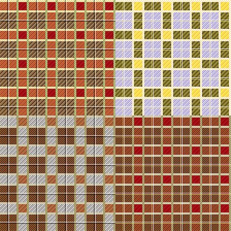 simsearch:400-07215658,k - Four different seamless checkered patterns  Four seamless checkered vector patterns with various tinctures Stock Photo - Budget Royalty-Free & Subscription, Code: 400-07214762