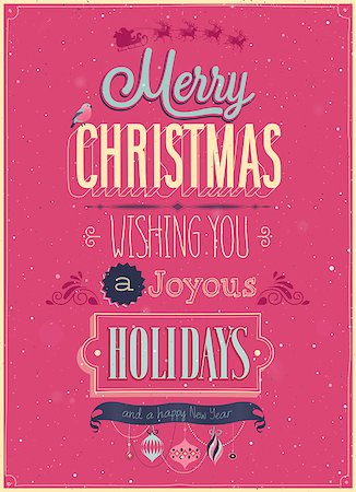 simsearch:400-07222092,k - Vintage Christmas Poster. Vector illustration. Stock Photo - Budget Royalty-Free & Subscription, Code: 400-07215479