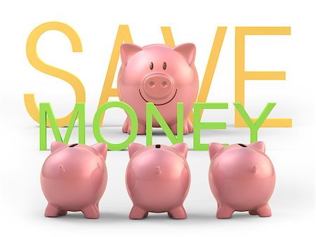 simsearch:400-07215876,k - Piggy bank teaching how to save money. Clipping path included. Foto de stock - Super Valor sin royalties y Suscripción, Código: 400-07215509