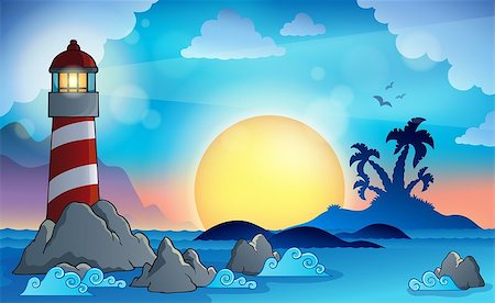 simsearch:400-05745636,k - Lighthouse theme image 9 - eps10 vector illustration. Stock Photo - Budget Royalty-Free & Subscription, Code: 400-07215746