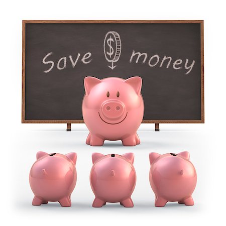 simsearch:400-07215876,k - Piggy bank teaching students to save money. Clipping path included. Foto de stock - Super Valor sin royalties y Suscripción, Código: 400-07215780