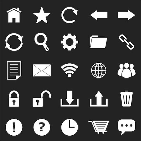 favorite - Tool bar icons on black background, stock vector Stock Photo - Budget Royalty-Free & Subscription, Code: 400-07215845