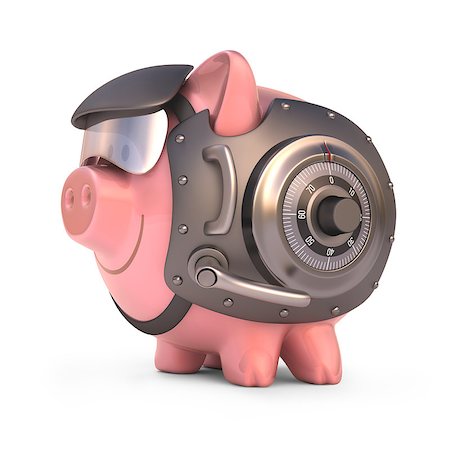 simsearch:400-07218287,k - Piggy bank secured with steel door and access code. Clipping path included. Stock Photo - Budget Royalty-Free & Subscription, Code: 400-07215876