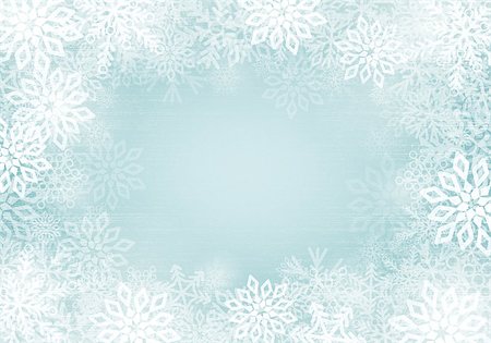 Frame of snowflakes.Illustration contains a transparency blends/gradients, AI EPS10 vector file. Stock Photo - Budget Royalty-Free & Subscription, Code: 400-07216224