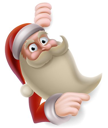 Cartoon Christmas illustration of Santa Claus pointing at a banner Photographie de stock - Aubaine LD & Abonnement, Code: 400-07216364