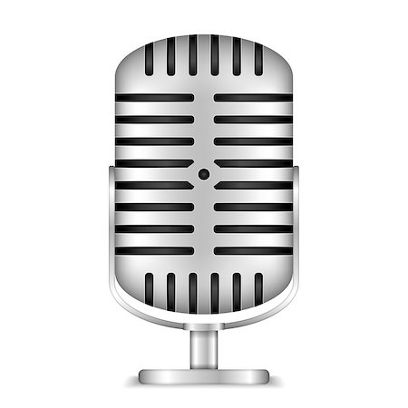 Retro microphone on white background, vector eps10 illustration Stock Photo - Budget Royalty-Free & Subscription, Code: 400-07216762