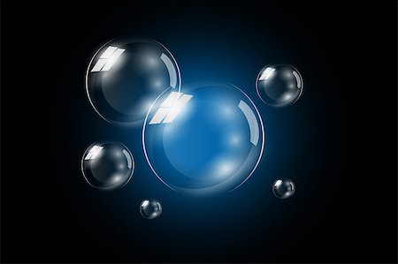 Transparent clear soap bubbles. Vector illustration. Aqua water drops. Stock Photo - Budget Royalty-Free & Subscription, Code: 400-07217999