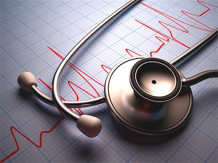 simsearch:400-07222508,k - Stethoscope on a table with a heart graphic. Clipping path included. Photographie de stock - Aubaine LD & Abonnement, Code: 400-07218288