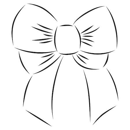 simsearch:400-08627385,k - Sketch of bow on a white. Vector illustration. Stock Photo - Budget Royalty-Free & Subscription, Code: 400-07218780