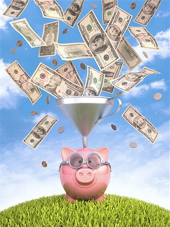 simsearch:400-07215876,k - Piggy bank with funnel to get more money. With clipping path. Foto de stock - Super Valor sin royalties y Suscripción, Código: 400-07211183