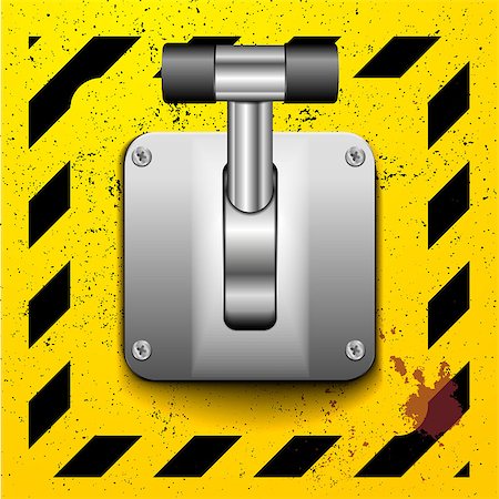 detailed illustration of a lever in upright position on a yellow construction style background Photographie de stock - Aubaine LD & Abonnement, Code: 400-07211927