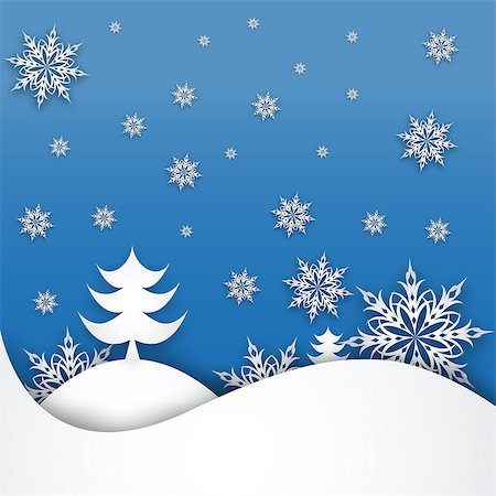 snowflake on a paper background. Vector. Stock Photo - Budget Royalty-Free & Subscription, Code: 400-07212029