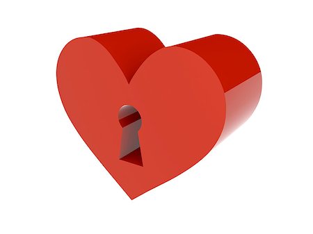 simsearch:400-07216352,k - Big red heart with keyhole. Concept 3D illustration. Photographie de stock - Aubaine LD & Abonnement, Code: 400-07212191