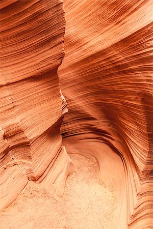 Interior of Antelope Canyon, woderful orange waves made of stone Stock Photo - Budget Royalty-Free & Subscription, Code: 400-07212373