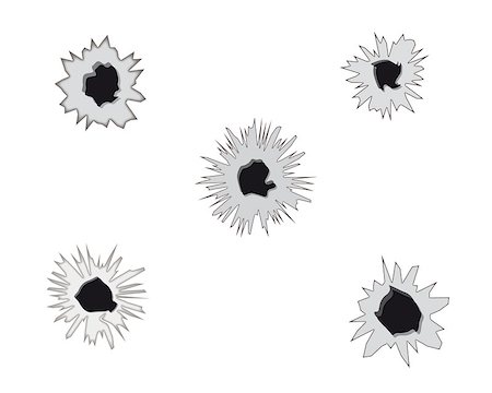 bullet holes on a white background Stock Photo - Budget Royalty-Free & Subscription, Code: 400-07213491