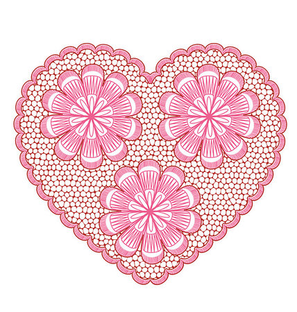 simsearch:400-04886615,k - lacy pink hearts on white background Stock Photo - Budget Royalty-Free & Subscription, Code: 400-07224092