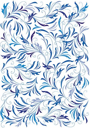 simsearch:400-04411448,k - Illustration of abstract floral background in blue colours Stock Photo - Budget Royalty-Free & Subscription, Code: 400-07224364