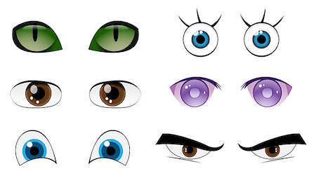 simsearch:400-04790516,k - Vector Set Cartoon Eyes For Your Characters, Eps 10 Vector Stock Photo - Budget Royalty-Free & Subscription, Code: 400-07221236