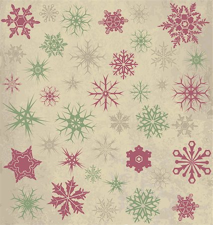 Vintage background with snowflakes Stock Photo - Budget Royalty-Free & Subscription, Code: 400-07221607