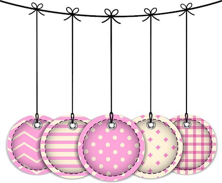 simsearch:400-07215674,k - Pink Christmas labels tied with bows on white. Vector illustration Stock Photo - Budget Royalty-Free & Subscription, Code: 400-07221811