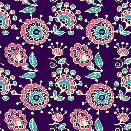 seamless floral - Seamless pattern - simple flower background Stock Photo - Budget Royalty-Free & Subscription, Code: 400-07221999