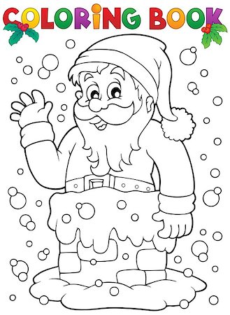 Coloring book Santa Claus topic 9 - eps10 vector illustration. Stock Photo - Budget Royalty-Free & Subscription, Code: 400-07222775