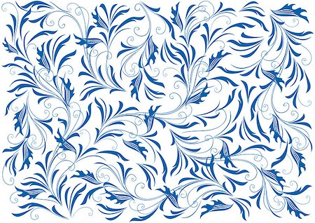 simsearch:400-04411448,k - Illustration of abstract floral background in blue colours Stock Photo - Budget Royalty-Free & Subscription, Code: 400-07223864