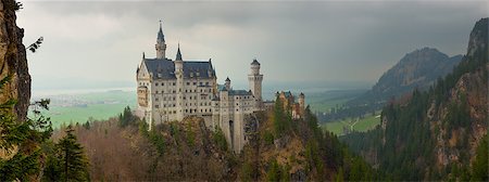 Panoramic view of Neuschwanstein castle in Bavarian alps, Germany Stock Photo - Budget Royalty-Free & Subscription, Code: 400-07245700