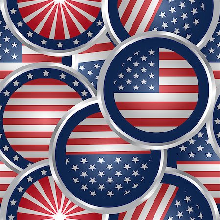 simsearch:400-06389956,k - Seamless background with american flag web buttons Photographie de stock - Aubaine LD & Abonnement, Code: 400-07247585