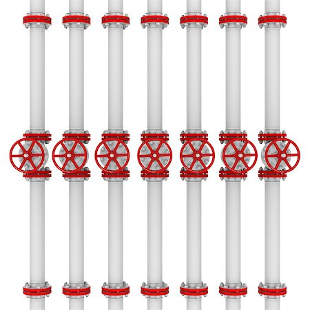 White pipes and valves. Isolated render on a white background Stock Photo - Budget Royalty-Free & Subscription, Code: 400-07248976