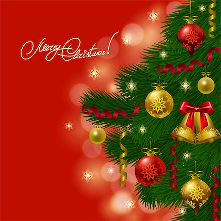 simsearch:400-04769297,k - Festive background with realistic balls, Christmas trees for cards, invitations. Vector illustration. EPS10. Foto de stock - Super Valor sin royalties y Suscripción, Código: 400-07249727