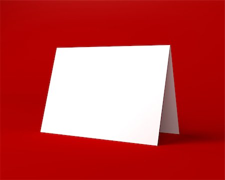 Blank White Christmas Greetin Card on the Red Background Stock Photo - Budget Royalty-Free & Subscription, Code: 400-07254780