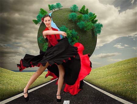 rio female dancers - Composite image of dancing woman in a red and black dress against a white background Foto de stock - Super Valor sin royalties y Suscripción, Código: 400-07258207