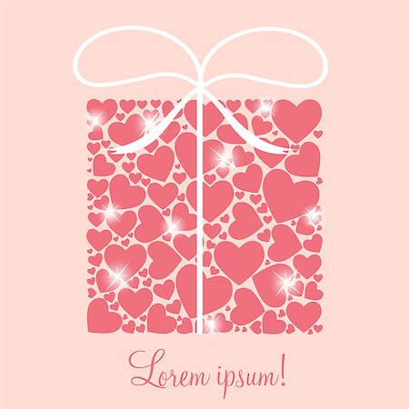 simsearch:400-07216352,k - Valentines day heart backgroung, vector illustration Photographie de stock - Aubaine LD & Abonnement, Code: 400-07259339