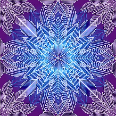 Seamless violet christmas pattern with white and blue snowflakes (vector) Stock Photo - Budget Royalty-Free & Subscription, Code: 400-07259374