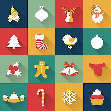 simsearch:400-07222092,k - Set of Christmas and New Year objects. Vector illustration. Stock Photo - Budget Royalty-Free & Subscription, Code: 400-07259700