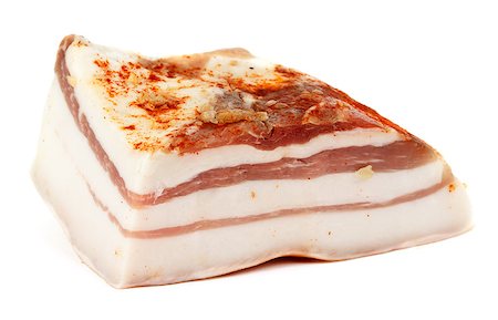 simsearch:400-04885499,k - salty bacon with layers of meat on a white background Stock Photo - Budget Royalty-Free & Subscription, Code: 400-07250526