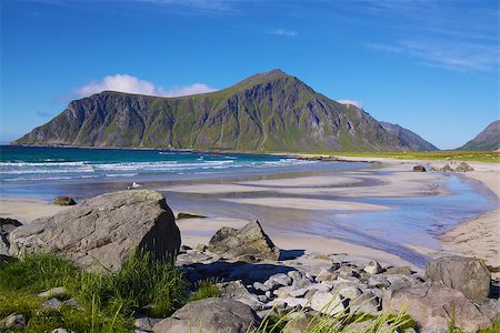 simsearch:400-06641969,k - Sandy beach near Flakstad on Lofoten Islands, Norway Foto de stock - Super Valor sin royalties y Suscripción, Código: 400-07250700