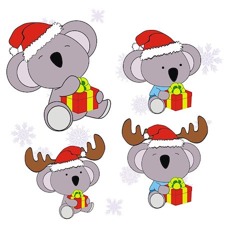 koala xmas cartoon in vector format Stock Photo - Budget Royalty-Free & Subscription, Code: 400-07252010