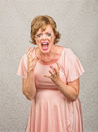 Single pregnant person in pink dress screaming Stock Photo - Budget Royalty-Free & Subscription, Code: 400-07252383