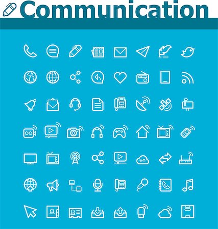 Set of the simple communication related icons Stock Photo - Budget Royalty-Free & Subscription, Code: 400-07264176
