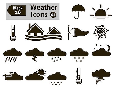 simsearch:400-04046799,k - Weather icons. Vector set for you design Foto de stock - Super Valor sin royalties y Suscripción, Código: 400-07264356