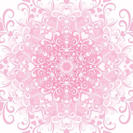Gentle white-pink filigree valentine floral frame (vector eps 10) Stock Photo - Budget Royalty-Free & Subscription, Code: 400-07264926