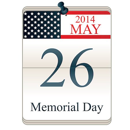 simsearch:400-06389956,k - Vector of Calendar for Memorial Day with American flag Photographie de stock - Aubaine LD & Abonnement, Code: 400-07264983