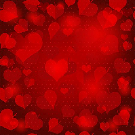 simsearch:400-05741762,k - Red valentine seamless pattern with hearts and leaves (vector eps 10) Stock Photo - Budget Royalty-Free & Subscription, Code: 400-07265206