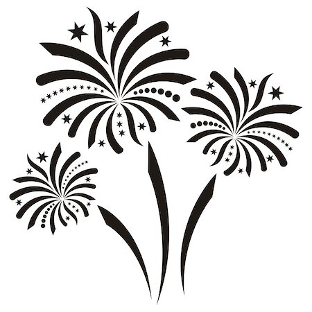 simsearch:400-04219011,k - Beautiful black vector firework isolated on white background Stock Photo - Budget Royalty-Free & Subscription, Code: 400-07265220