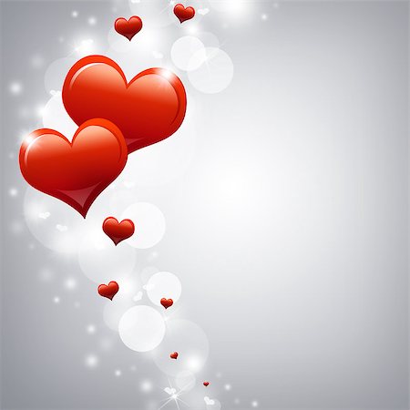 simsearch:400-05897213,k - Two red hearts. Abstract background. The concept of Valentine's Day Stock Photo - Budget Royalty-Free & Subscription, Code: 400-07265404