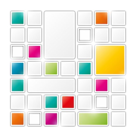 field of gray and color squares on white background Stock Photo - Budget Royalty-Free & Subscription, Code: 400-07265880