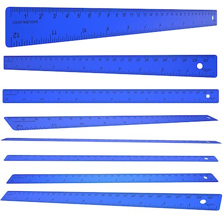 simsearch:400-04424177,k - Blue plastic ruler. Isolated render on a white background Stock Photo - Budget Royalty-Free & Subscription, Code: 400-07266335